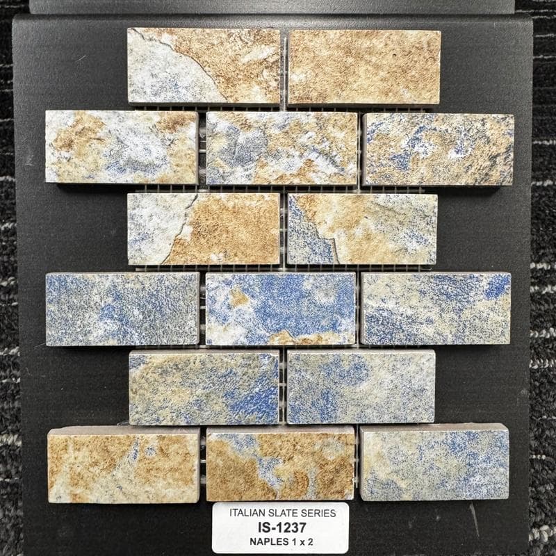 Aquabella Italian Slate Naples 1x2 Porcelain Mosaic 12"x12" Pool Tile (IS-1237) - Image 14