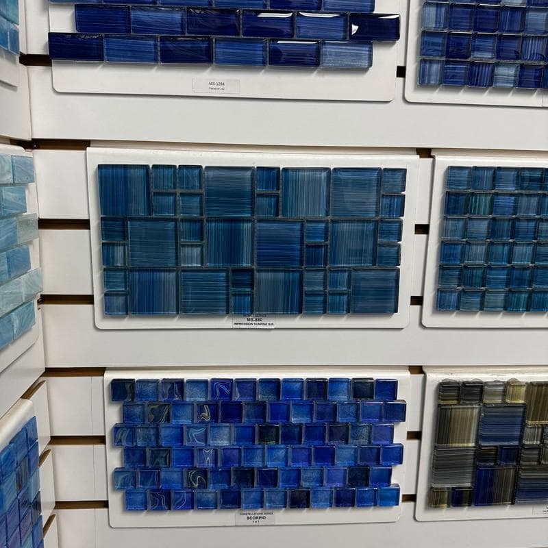 Aquabella Monet Impression Block Random Glass Mosaic 12"x12" Pool Tile (MS-880) - Image 2