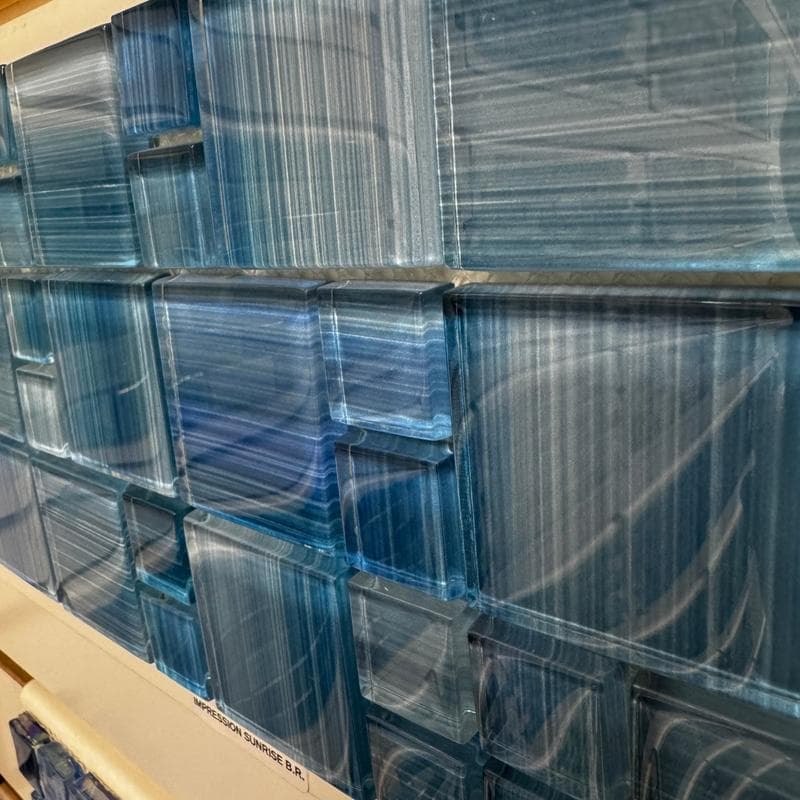 Aquabella Monet Impression Block Random Glass Mosaic 12"x12" Pool Tile (MS-880) - Image 3