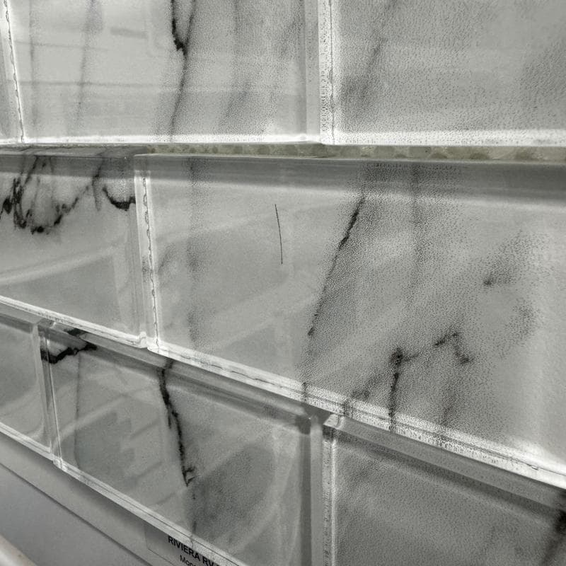 Aquabella Riviera Aqua Monaco 2x4 Glass Mosaic 12"x12" Pool Tile (RV-2428) - Image 3