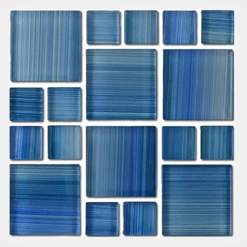 Aquabella Monet Impression Block Random Glass Mosaic 12"x12" Pool Tile (MS-880) - Image 1