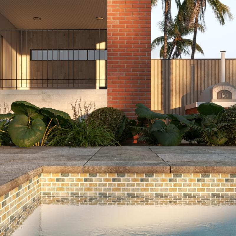 Aquabella Italian Slate Naples 1x2 Porcelain Mosaic 12"x12" Pool Tile (IS-1237) - Image 9